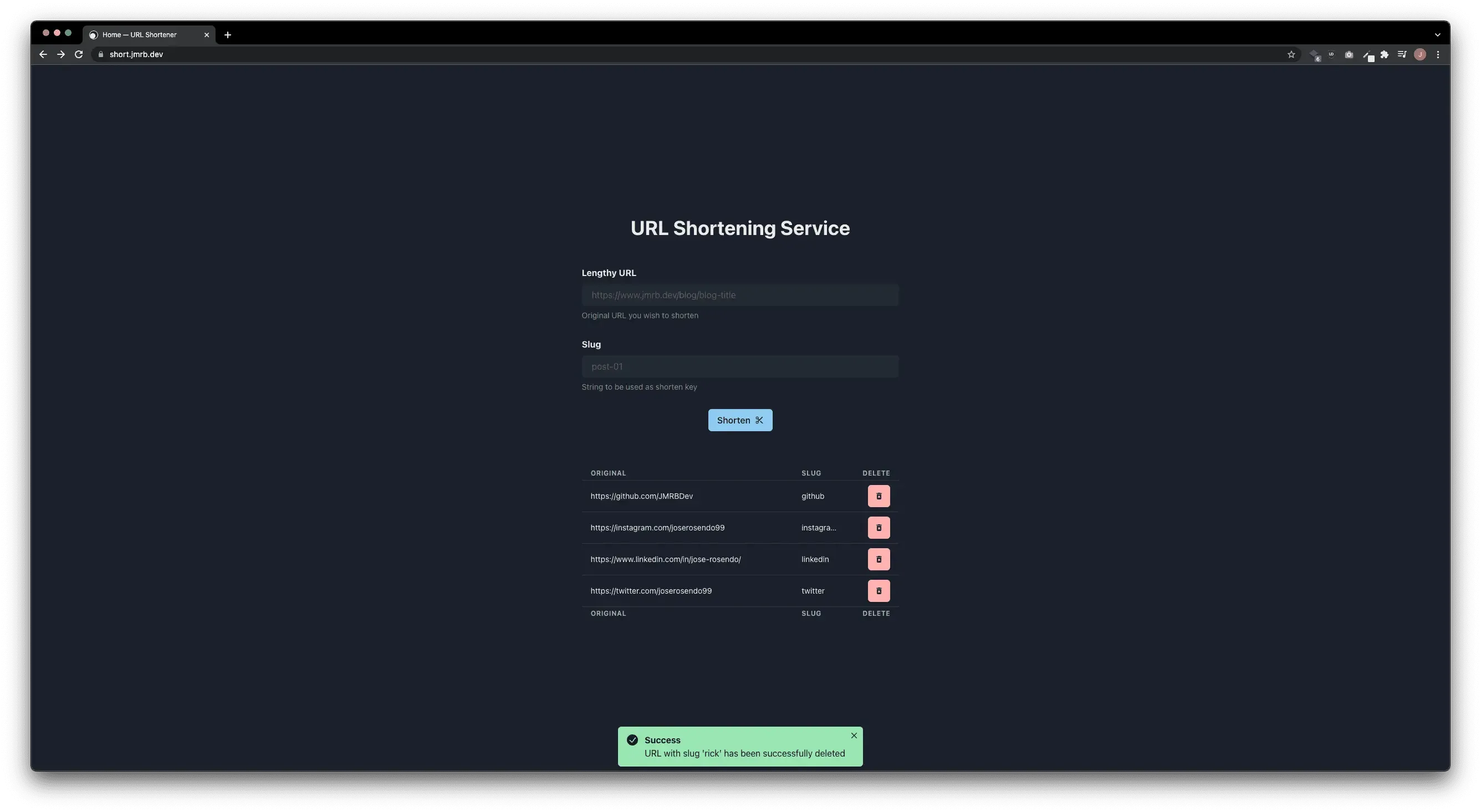 Eliminar URL