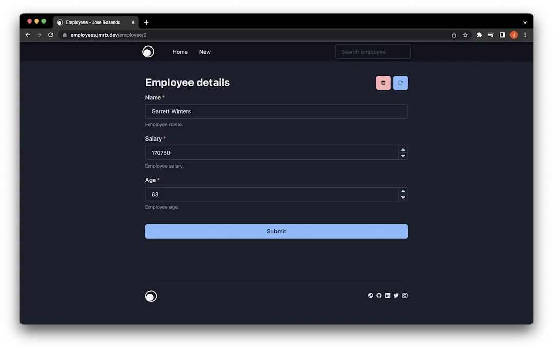 Detalles de un empleado según du ID